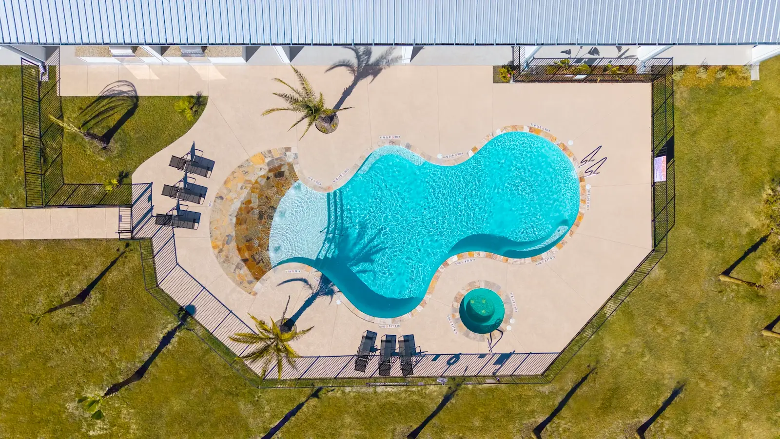 Aerial view of the resort swimming pool